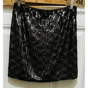 Banana Republic Heritage Sequin Mini Skirt Brown Sparkle Party Size 6
